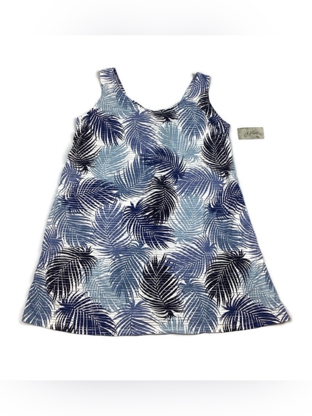J. Valdi Blue Palm Leaf Beach Swimsuit Cover Up NEW! Retail $54